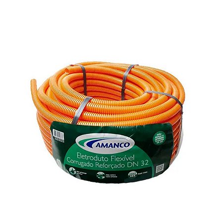 CONDUITE CORRUGADO 32MM X 25M REFORÇADO LARANJA REF 11914 AMANCO