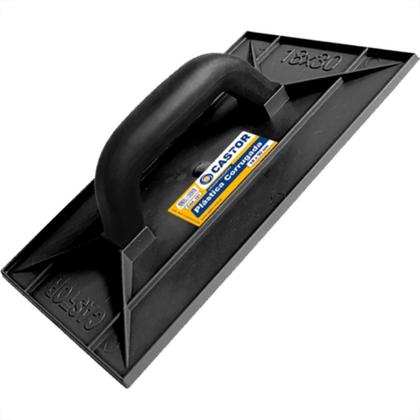 DESEMPENADEIRA PLÁSTICA PRETA CORRUGADA 18X30CM CASTOR 121