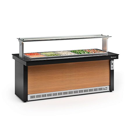 Buffet para Restaurante Self-Service (Saladas) - Mesa Refrigerada - 2 metros - 8 Cubas - GBRF-200-PR