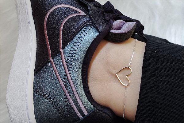 TORNOZELEIRA CORAÇÃO VAZADO