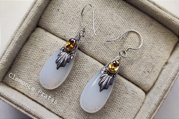 BRINCO OPALINA COM CITRINO