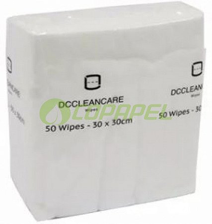 Pano Não tecido branco DC Clean Care 40g/m² 30cm x 30cm pacote c/ 50un Ref. 203850