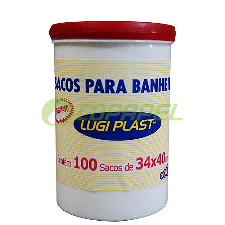 Saco p/ lixo perfumado 10L Branco Leve Rolo Fundo Reto 100pçs 40x34cm Lugi Plast