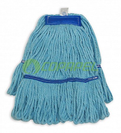Refil mop úmido alta temperatura de algodão Azul p/ limpeza úmida de pisos 300g TTS ref. 11976IAZ