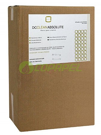 Não tecido branco DC Clean Absolute 50g/m² 30cm x 38cm pacote c/ 50 un Ref. 203663
