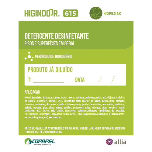 Adesivo Higindoor 615 p/ produto diluído 10cm x 08cm