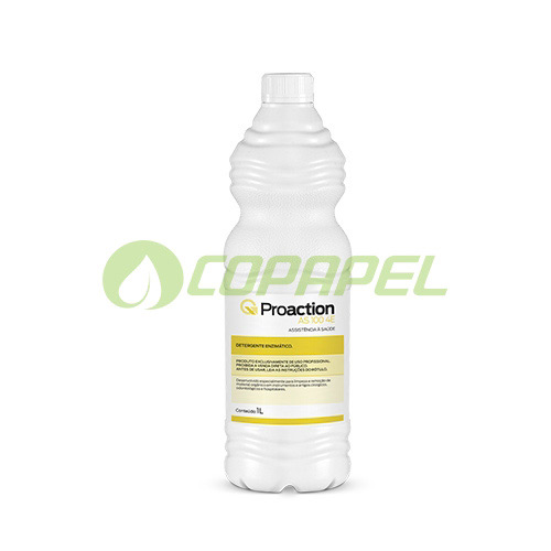 Hospitalar Proaction AS100 4E Detergente Enzimático p/ limpeza de artigos  1L - Copapel Store
