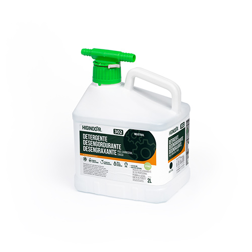 Industrial Higindoor 302 Detergente Desengordurante Desengraxante p/ superfícies geral 2L SAD 3D