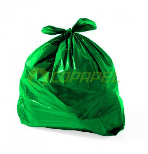 Saco p/ lixo 60L Verde Leve Almofada Fundo Reto 100pçs 70x60cm Zibag