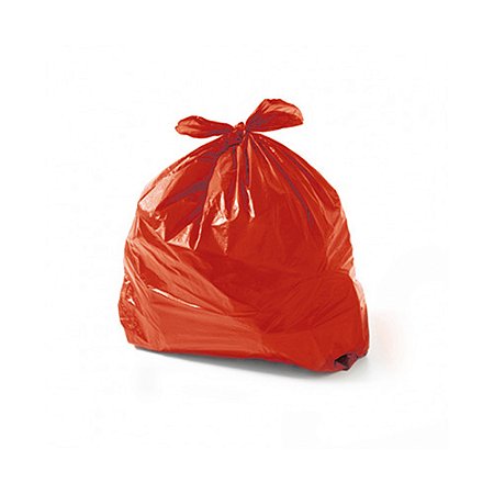 Saco p/ lixo Hospitalar 200L Vermelho Reforçado Almofada Fundo Reto 100pçs 110x90cm Zibag