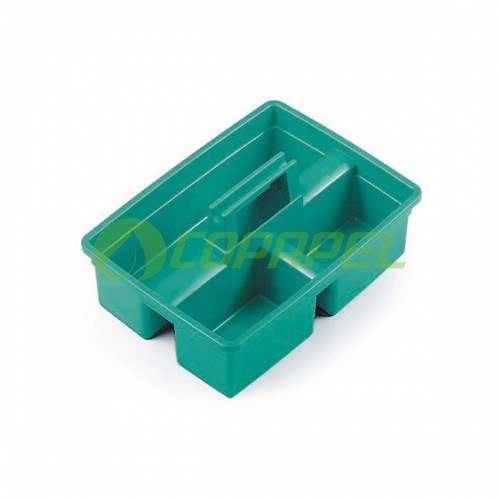 Cesta Multiuso Plástico Verde c/ 3 divisões p/ organização 18x40x29cm TTS ref. 3519