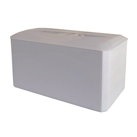 Dispenser de Mesa Plástico Branco c/Tampa Cristal p/Papel Toalha interfolhas 13x12,5x23,5cm EP-DIB05