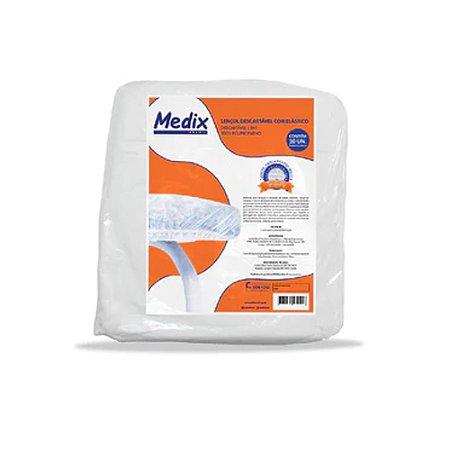 Lençol Hospitalar em TNT Descartável c/ Elástico 90cm x 2m pacote c/ 10 un