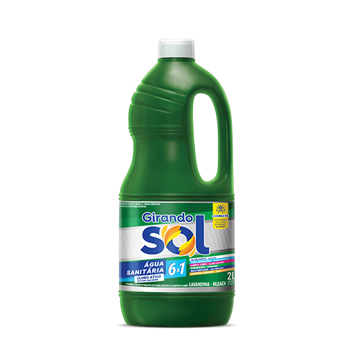 Limpeza Geral Girando Sol 2,5% Cloro Ativo Água Sanitária p/ uso geral 2L