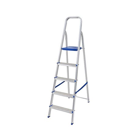 Escada Aluminio 5 degraus c/fita de segurança Mor