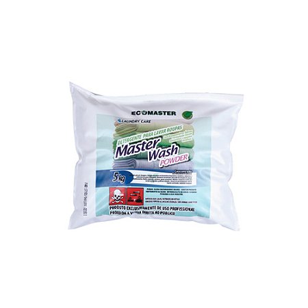 Lavanderia Ecomaster Wash Powder Detergente em Pó p/ Pré-lavagem e Lavagem de Tecidos Algodão e Poliéster 25KG