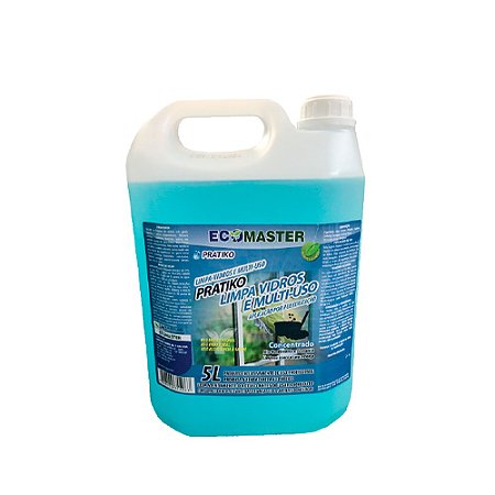 Limpeza Geral Ecomaster Pratiko Multiuso Limpa Vidros p/ Limpeza de Vidros e Espelhos 5L