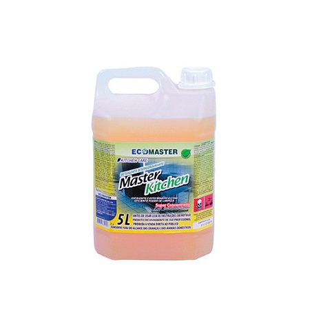 Cozinha Ecomaster Kitchen Detergente Desengordurante p/Limpeza em Pisos, Fogões, Coifas e Fornos Cozinhas Industriais 5L