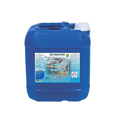 Cozinha Ecomaster Dish Detergente p/ Lavagem Mecânica de Louças em Máquinas Automáticas Não Deixa Manchas 20L