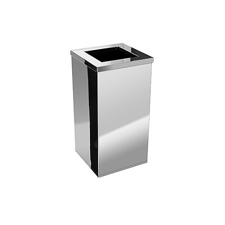 Lixeira 100L em Aço Inox Quadrada c/ Aro 70cm x 40,8cm JSN ref. QI6