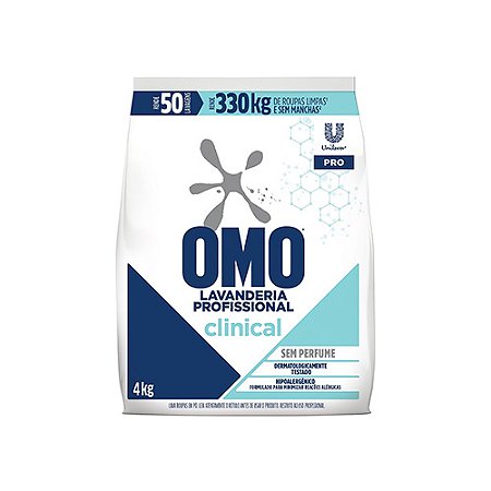 Lavanderia Omo Clinical Detergente em pó p/ roupas 4kg Ref.69755141