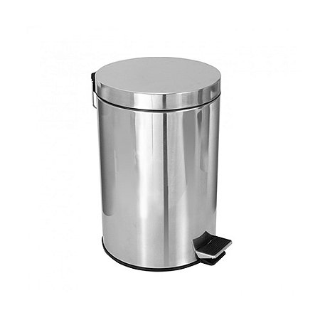 Lixeira 12L em Aço Inox c/ Pedal 41,5cm x 25cm x 32 cm JSN ref. PI12