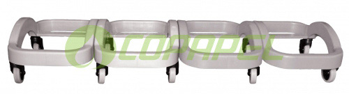 Modulo c/ 8 rodas p/ 3 lixeiras de 50L Bralimpia ref. ml03CR