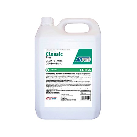 Limpeza Geral Plus Detergente Desinfetante p/ uso geral Adpro Classic 5L