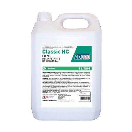 Limpeza Geral Floral HC Detergente Desinfetante Hiperconcentrado p/ uso geral Adpro Classic 5L