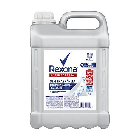 Sabonete Líquido p/ mãos Antibacterial Sem Fragrância 5L Rexona Ref. 68497878