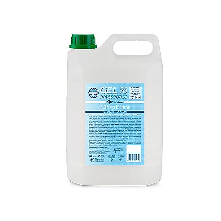 Álcool gel 70% p/ mãos s/ fragrância 5L Premisse - Gel Clean