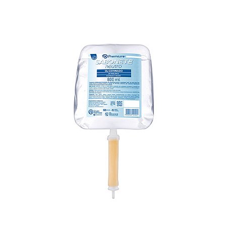 Refil Sabonete Líquido p/ corpo e mãos Neutro s/ Fragrância 800ml Premisse