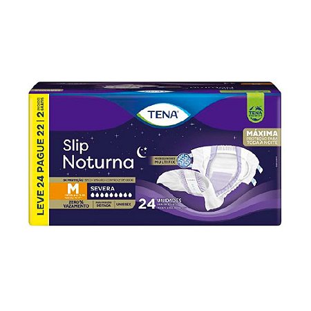 Fralda descartável Tena Slip Noturna M Pague 22 e Leve 24 unidades ref.011970982352