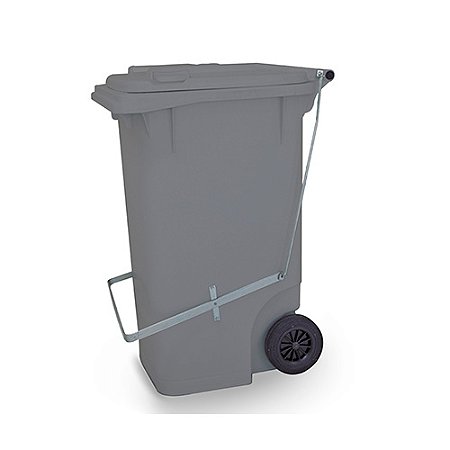 Contentor 120L Cinza c/ rodas e c/ pedal 92cm x 48cm x 56cm Bralimpia ref. CP12SCZ