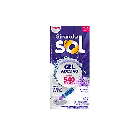 Odorização Gel Adesivo Refil p/ 6 aplicações Girando Sol Lavanda Fresca 40G