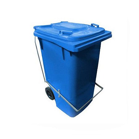 Contentor 240L Azul c/ rodas c/ pedal modelo europeu 105cm x 59cm x 74cm Bralimpia ref. CP24AZP