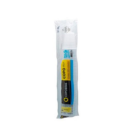 Copo de plástico PP branco p/ água 180ml pacote c/ 100 un Copobrás