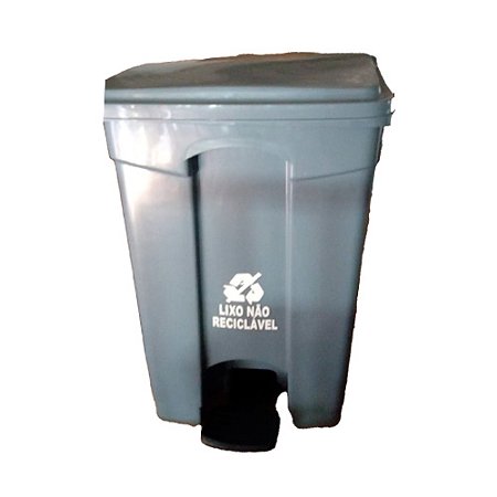 Lixeira 50L Cinza c/ pedal quadrada 62,5cm x 41,5cm x 41cm Belosch ref.B2PR-0050I