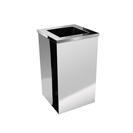 Lixeira 50L em Aço Inox Quadrada c/ Aro 60cm x 30,8cm JSN ref. QI5