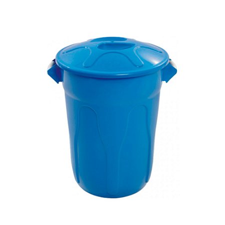 Lixeira Plástica 60L Redonda Azul c/ Tampa Sobreposta 61,5cm x 51cm x 43,5cm JSN ref. CR60A