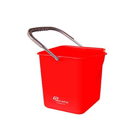 Balde Plástico Vermelho c/ Alça 25L Bralimpia ref. BA25VMP