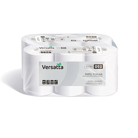 Papel Toalha Folha Simples Rolo 6 x 200m Versatta TRS093