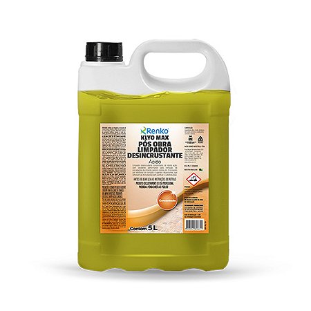 Limpeza Geral Renko Klyo Max Pós Obra Limpador Desincrustante p/ pisos 5L
