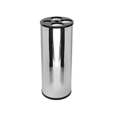 Lixeira p/ Copo de Água/Café 50ml/180ml/200ml em Aço inox c/ Aro Preto 52cm x 24cm JSN ref.E21mp