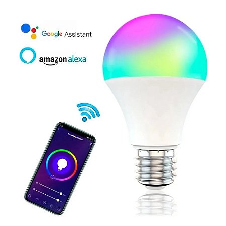 Smart Lâmpada Inteligente RGB 9w Wifi Alexa Luatek