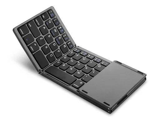 Mini Teclado Bluetooth Dobrável Sem Fio Com Touchpad