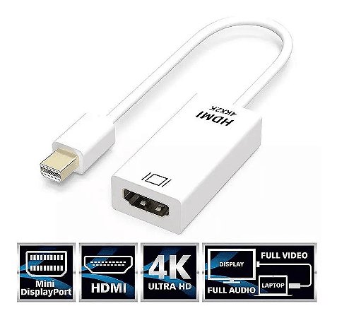 Adaptador Conversor Mini Displayport Thunderbolt Macho para HDMI Femea MTV-604
