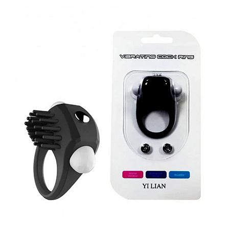Anel Peniano Vibratorio Cock Ring a Prova D agua com Cerdas Massageadoras