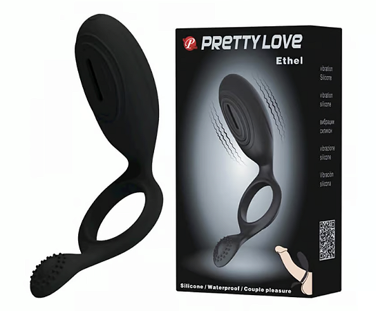 Anel Peniano Pretty Love Ethel em Silicone com Estimulador Vibratório