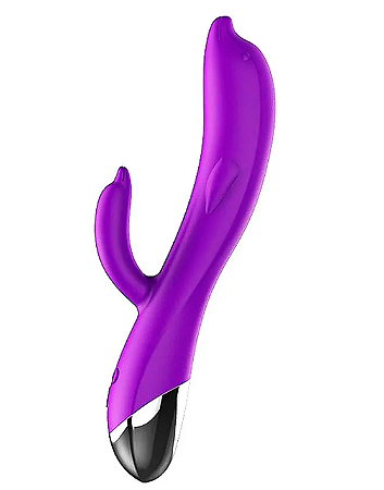 Vibrador Golfinho c/ Estimulador de Clitóris 6 Modos de Vibração